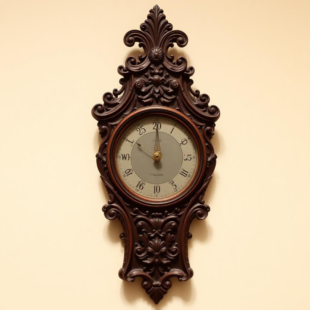 English Regency Carved Walnut Barometer