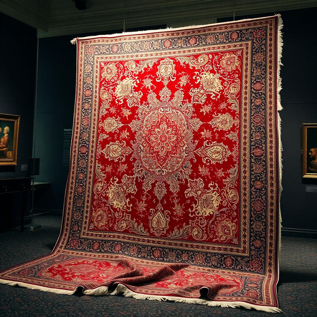 Antique Persian Tabriz Silk Palace Carpet — Victorian-era antiques from the Elysian Antiques & Collectibles collection. Hand-knotted silk medallion carpet, museum scale.